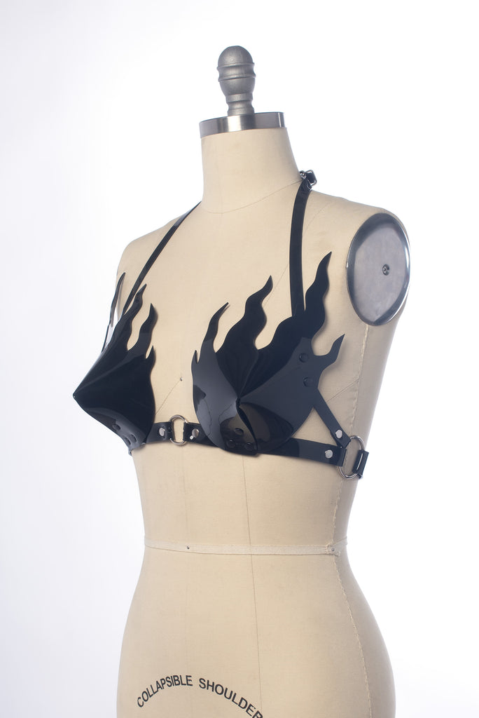 Apatico - Black Flame Harness Bra - Pvc - Gothic