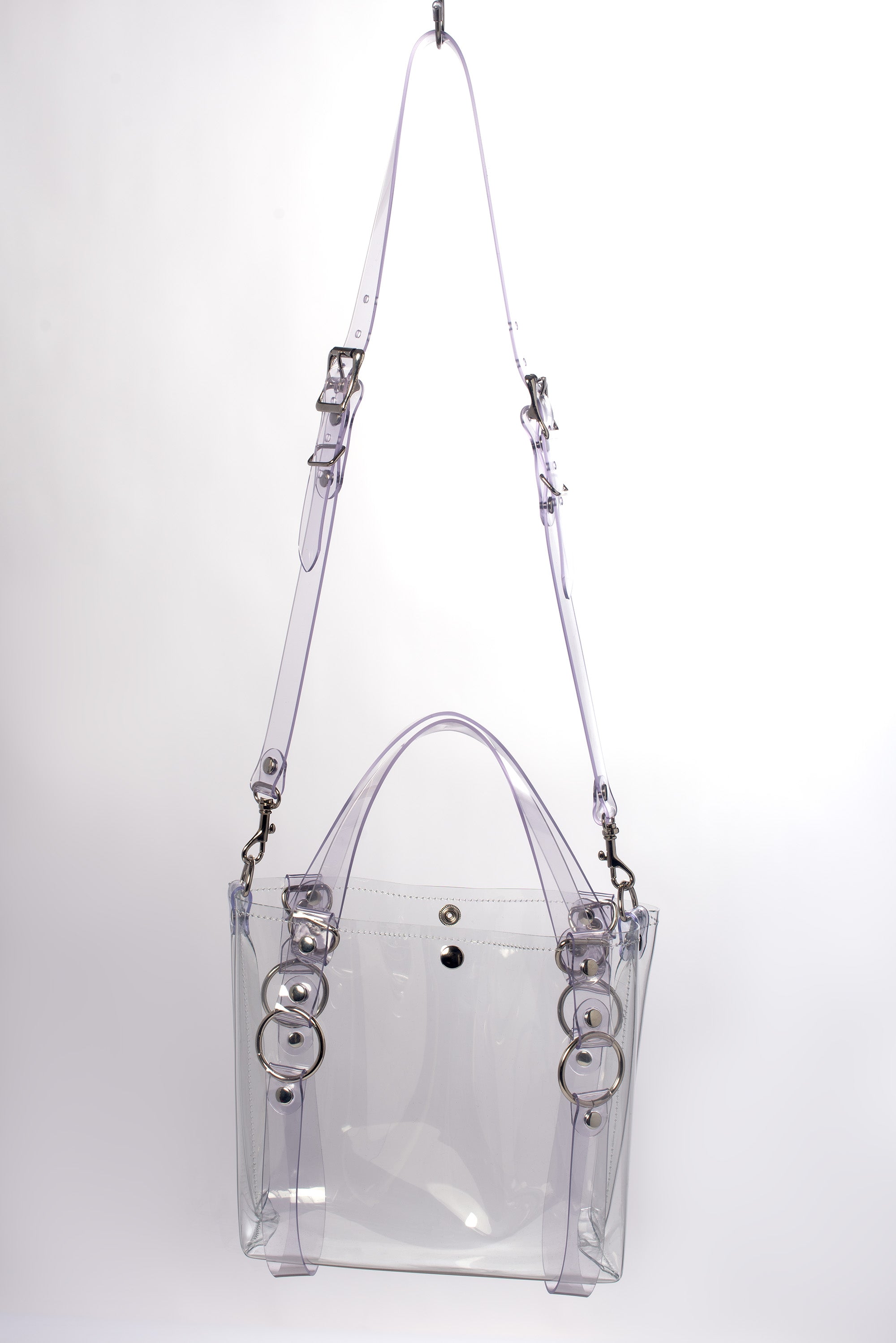 A transparent fashion bag