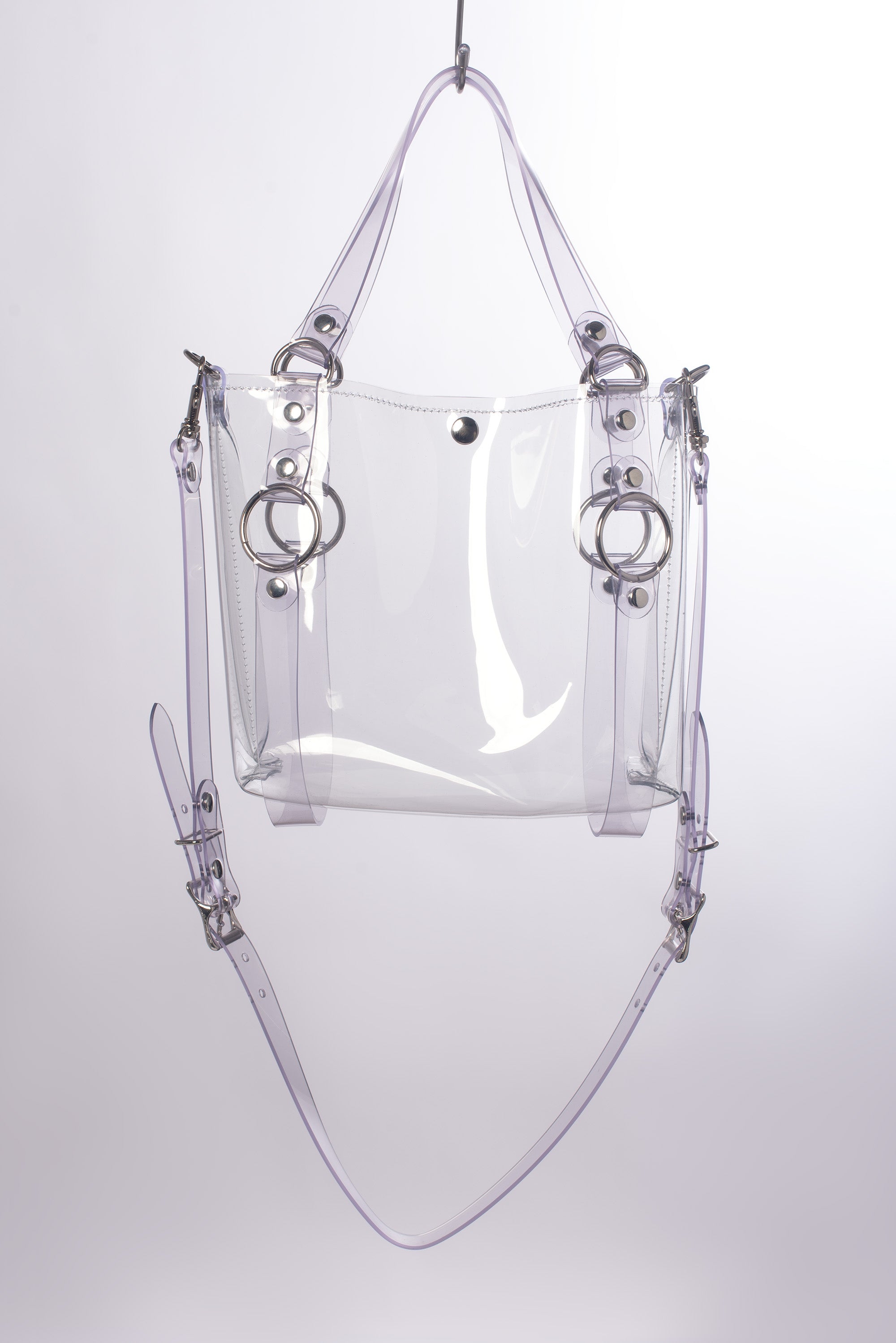 Apatico Clear Pvc Mini Harness O Ring Tote Bag Transparent Purse