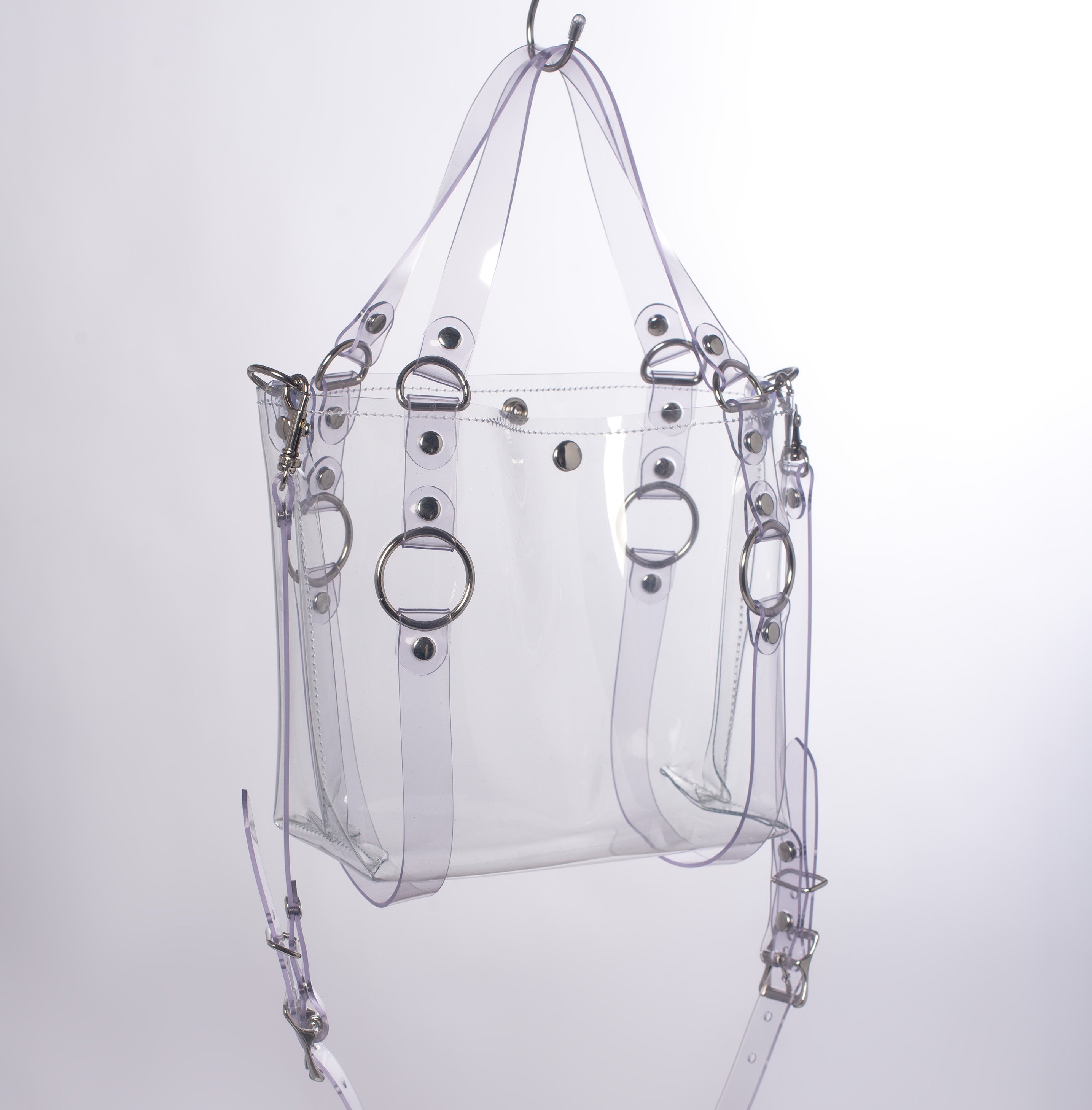 Apatico Clear PVC Mini Harness O Ring Tote Bag Transparent Purse