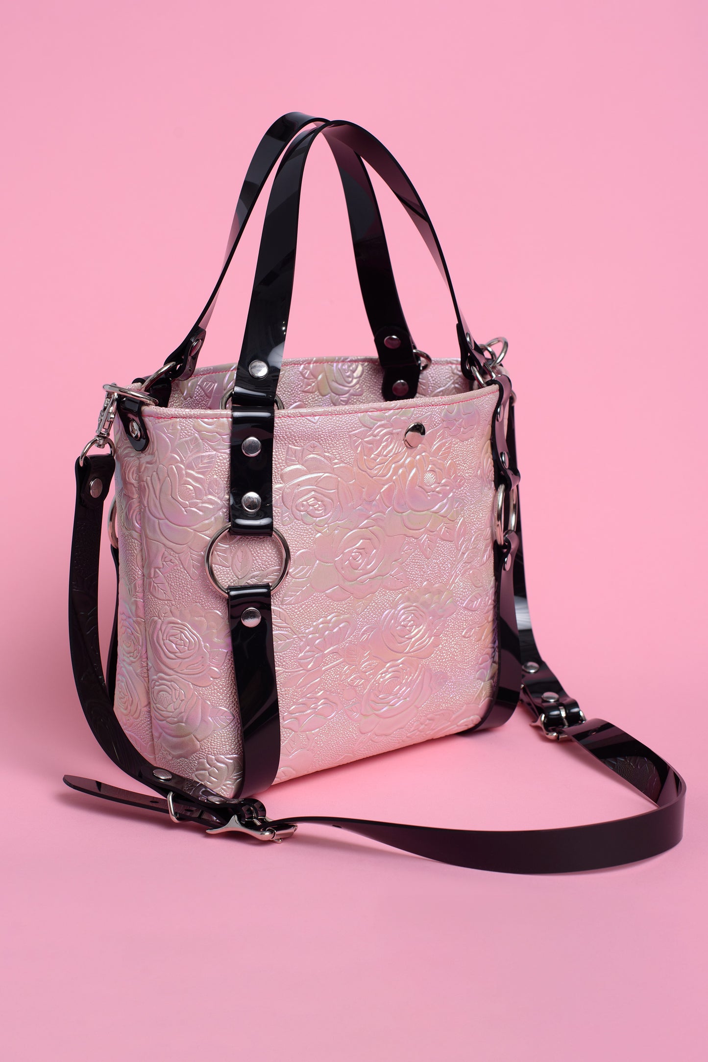 Iridescent Floral Mini Harness Bag