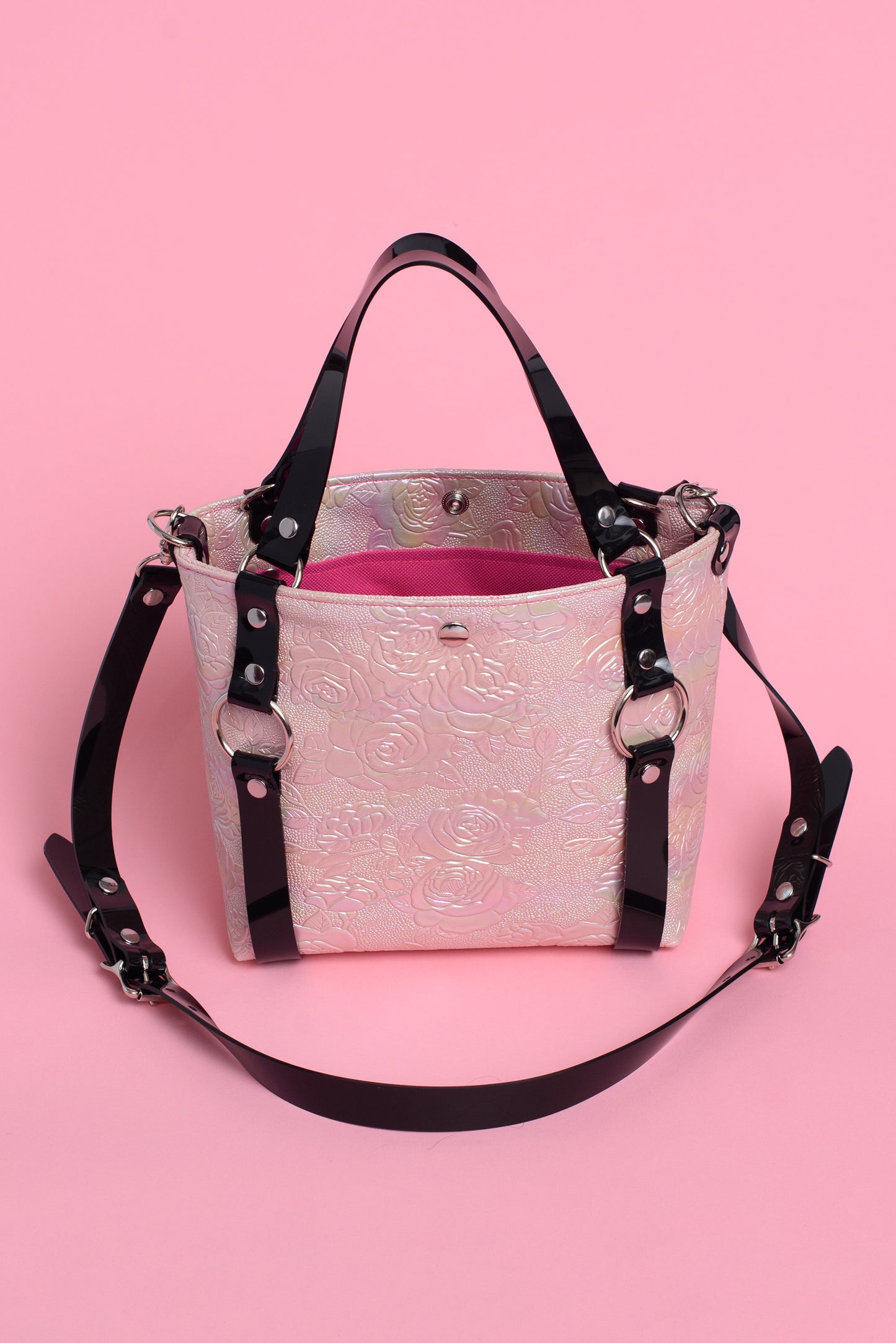 Iridescent Floral Mini Harness Bag