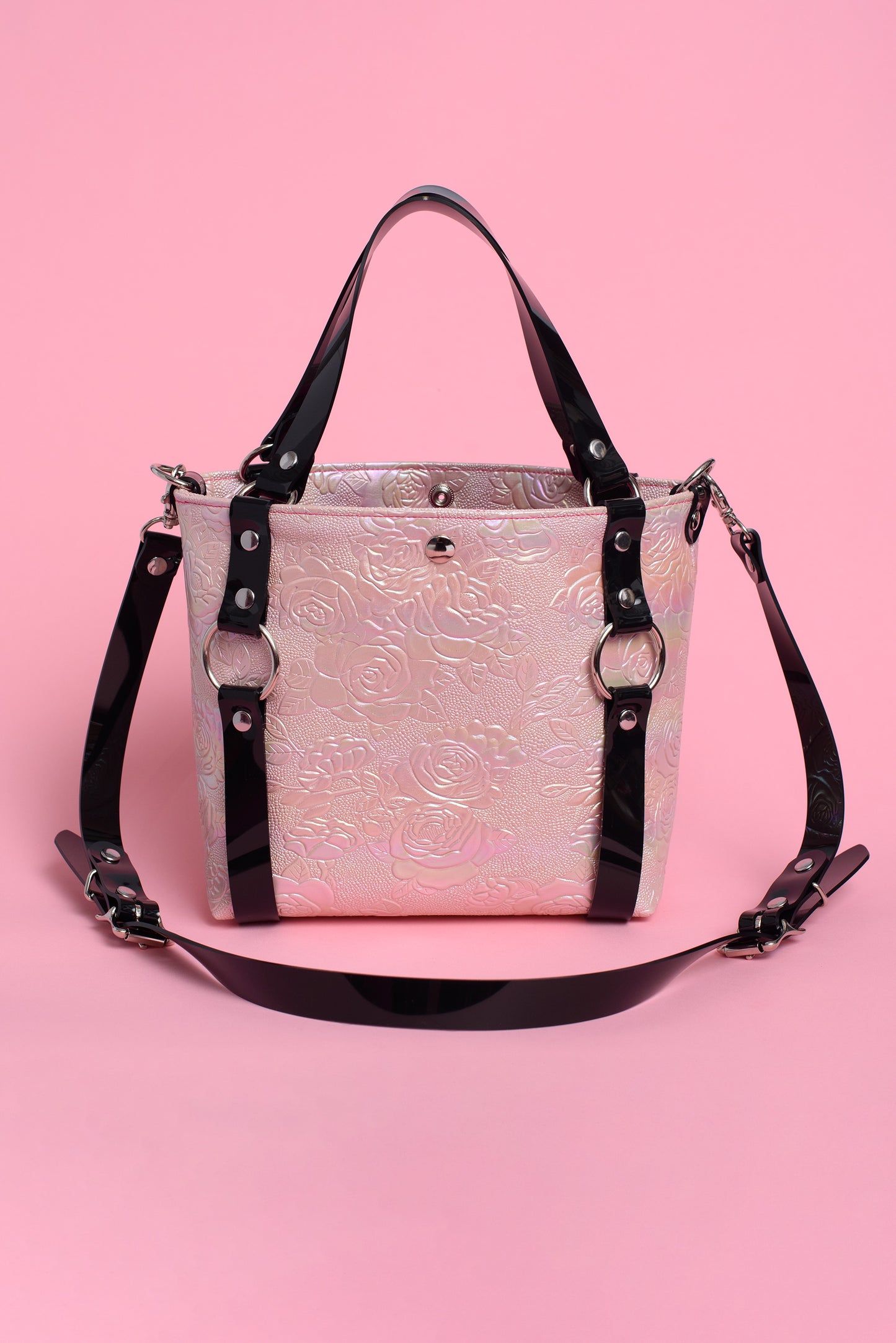 Iridescent Floral Mini Harness Bag