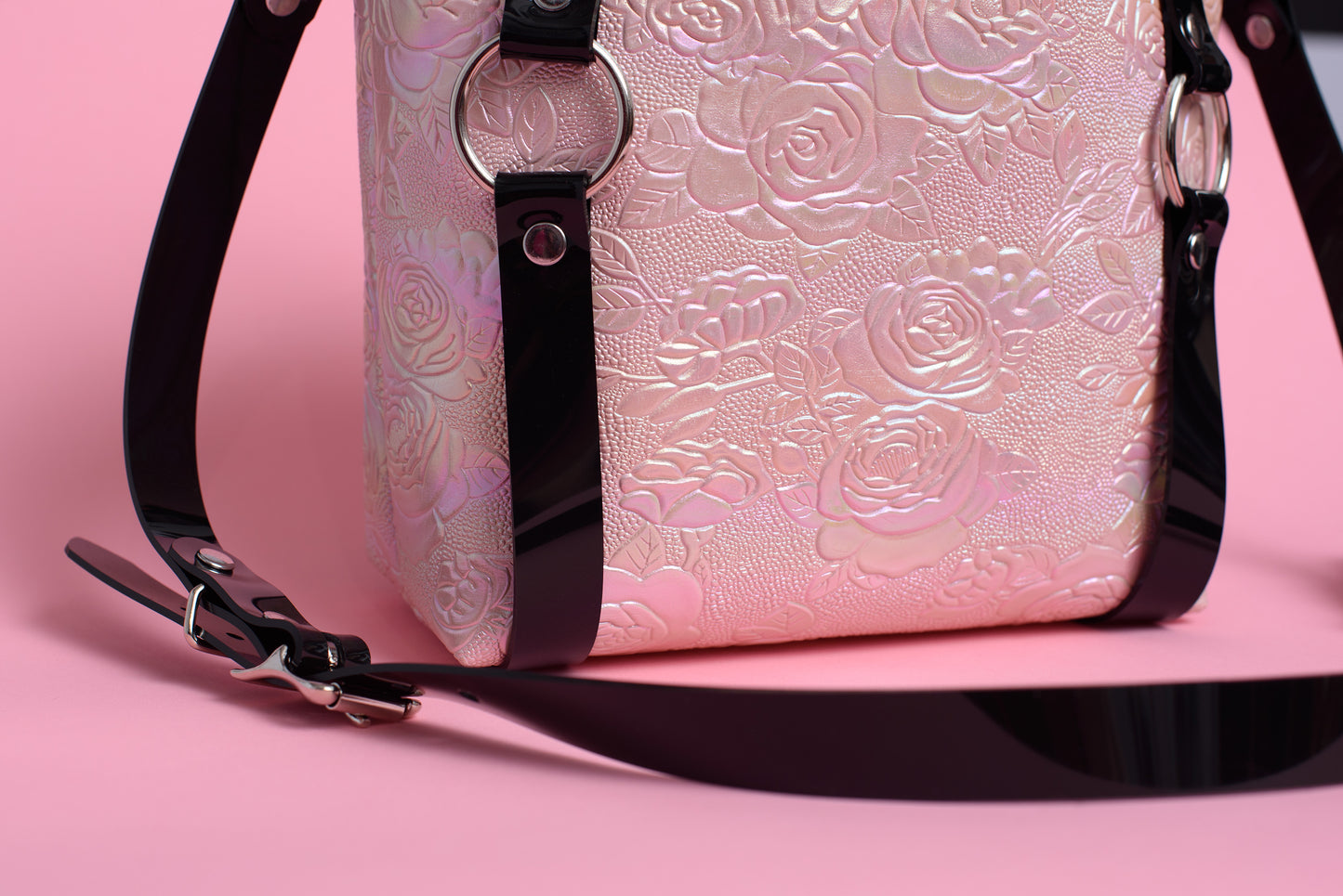 Iridescent Floral Mini Harness Bag