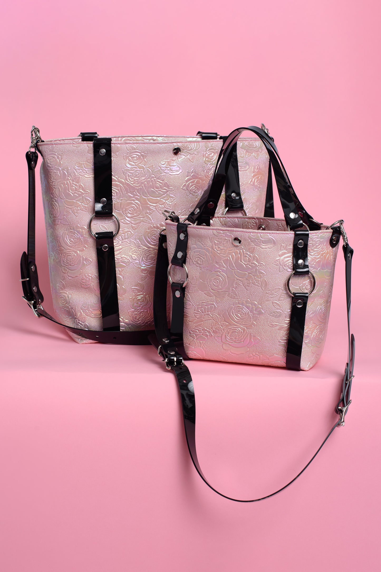 Iridescent Floral Mini Harness Bag