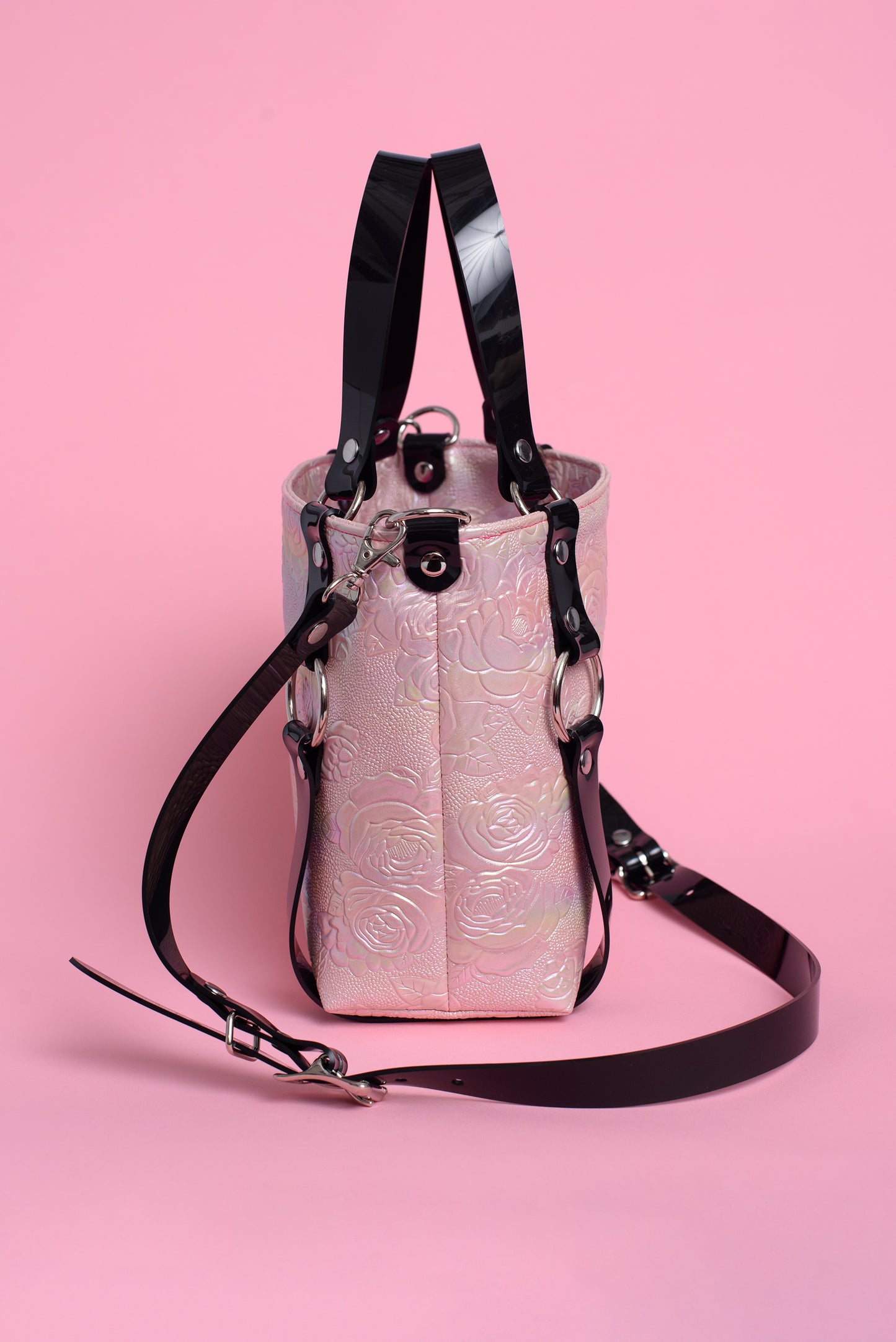 Iridescent Floral Mini Harness Bag