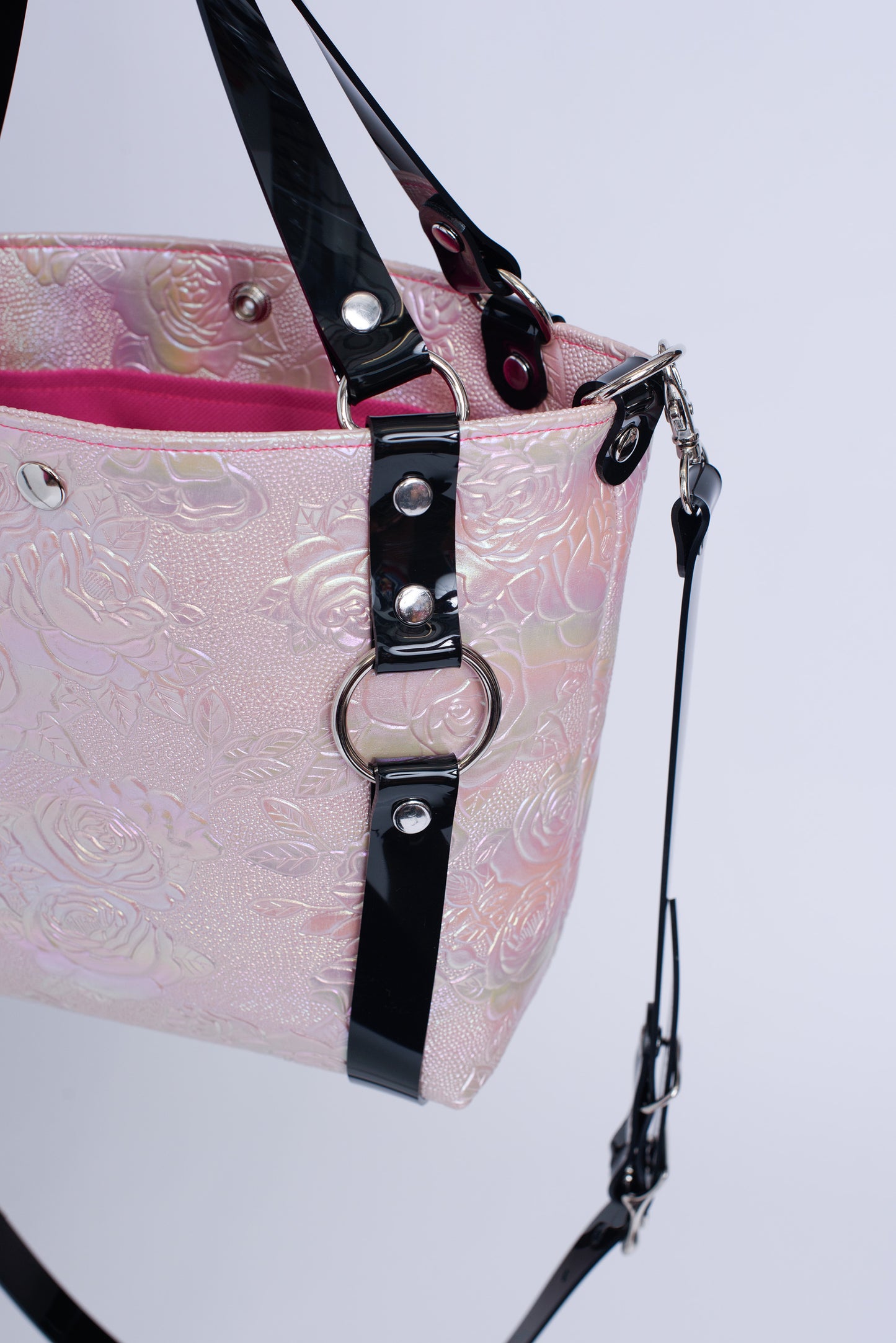 Iridescent Floral Mini Harness Bag