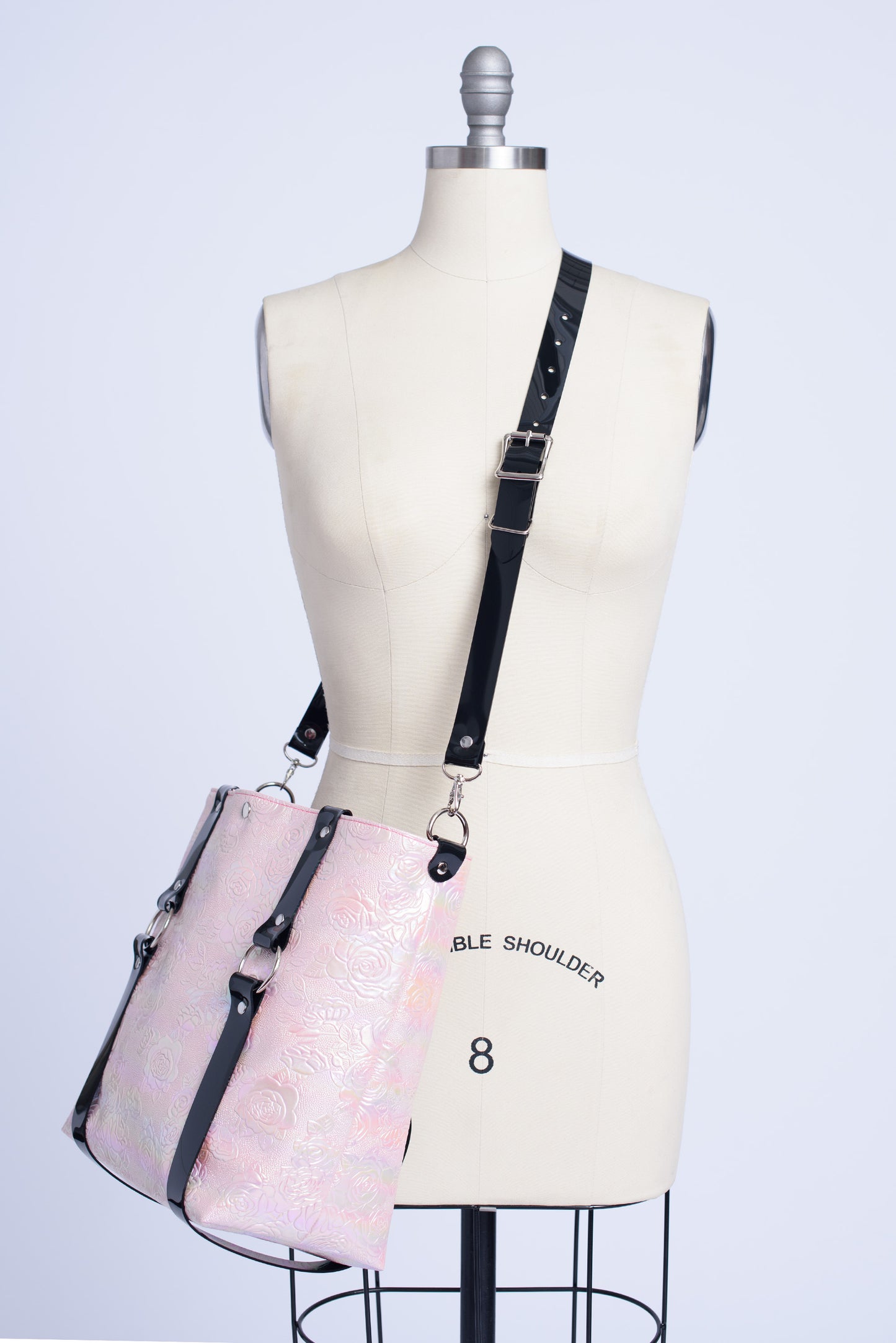 XL Iridescent Floral Harness Tote Bag