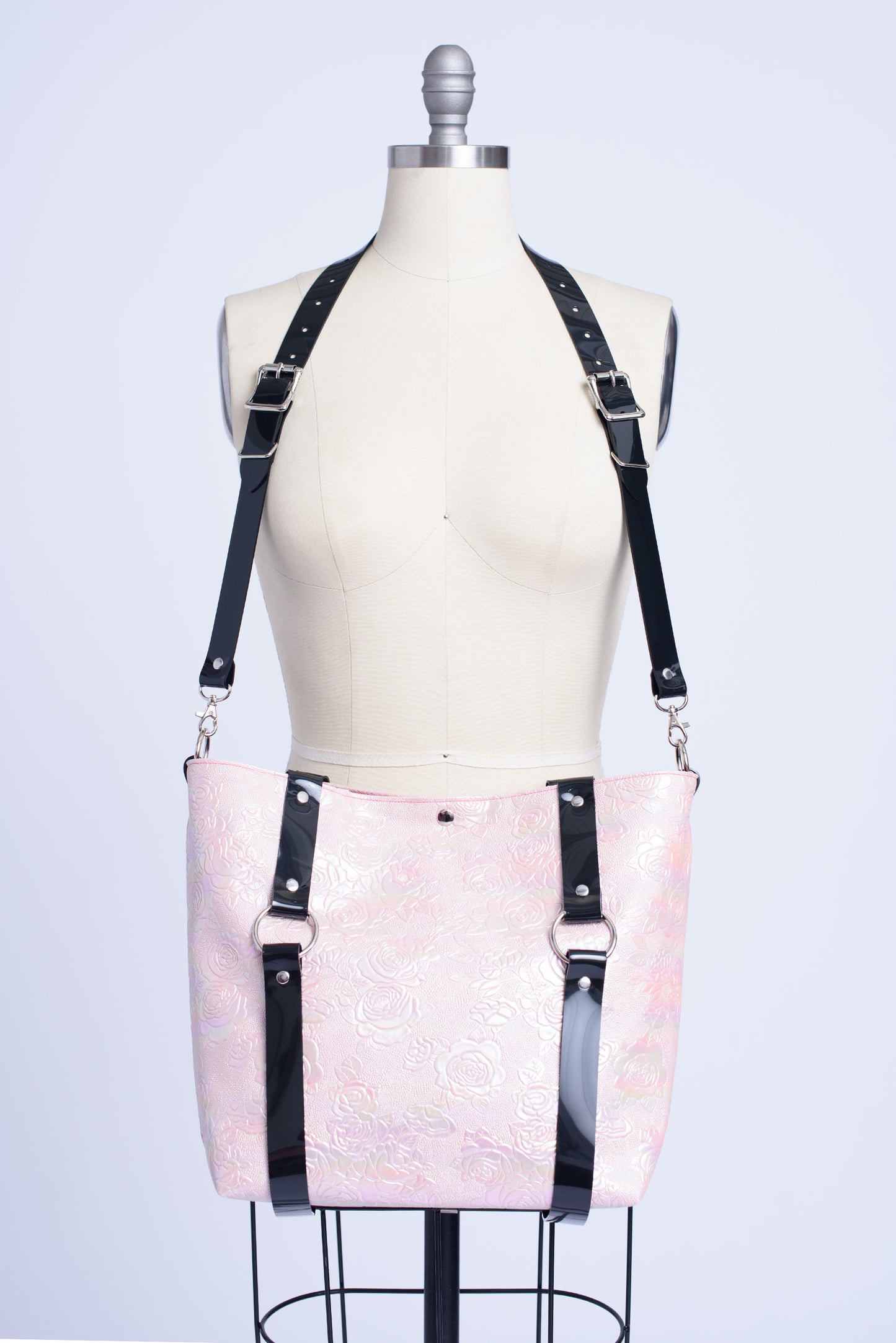 XL Iridescent Floral Harness Tote Bag