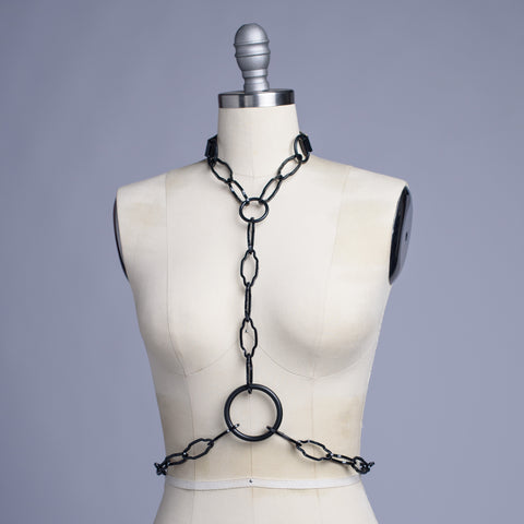 Black Cathedral Chain Harness Belt