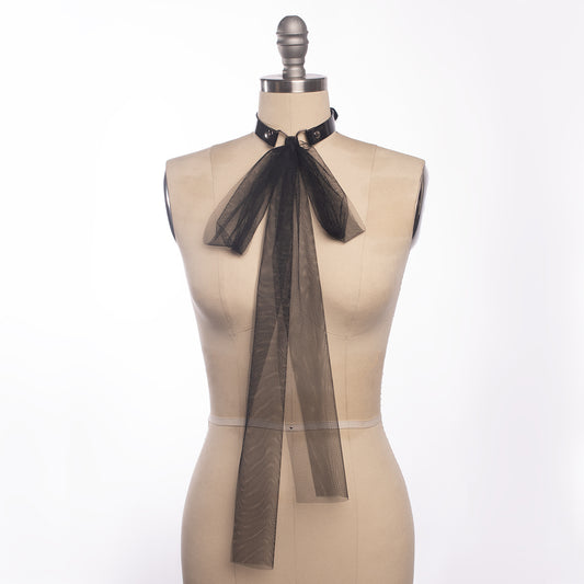 Tulle Mesh Bow Choker Collar