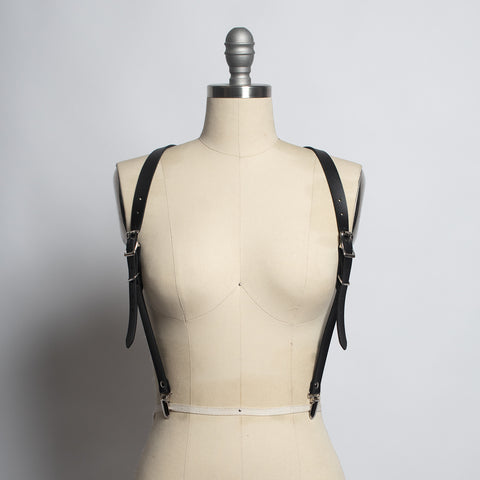 Apatico - Justine Garter Belt - Suspender Clips - Black Leather PVC