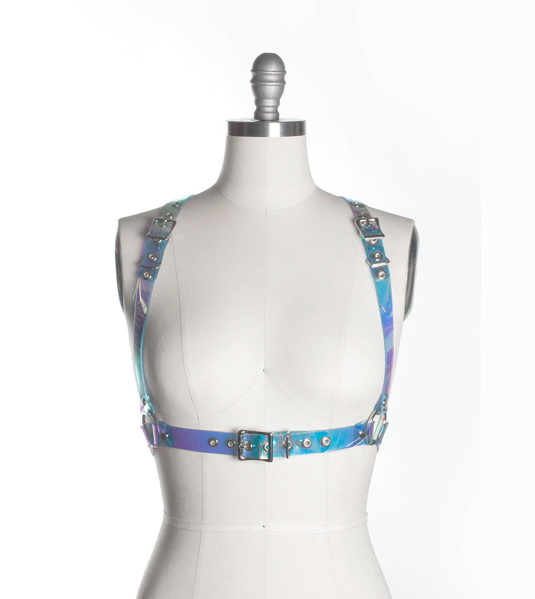 Holographic PVC Harness | Halloween Costume • Burning Man offers Neon Harness • Futuristic Cyberpunk Harness Fashion • Genderless Harness