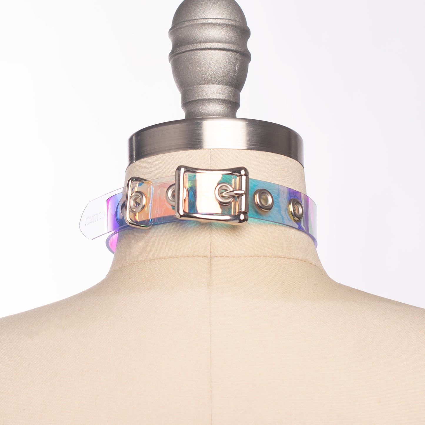 Holographic Heart Ring Choker Collar