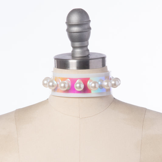 Holographic Persephone Pearl Choker Collar