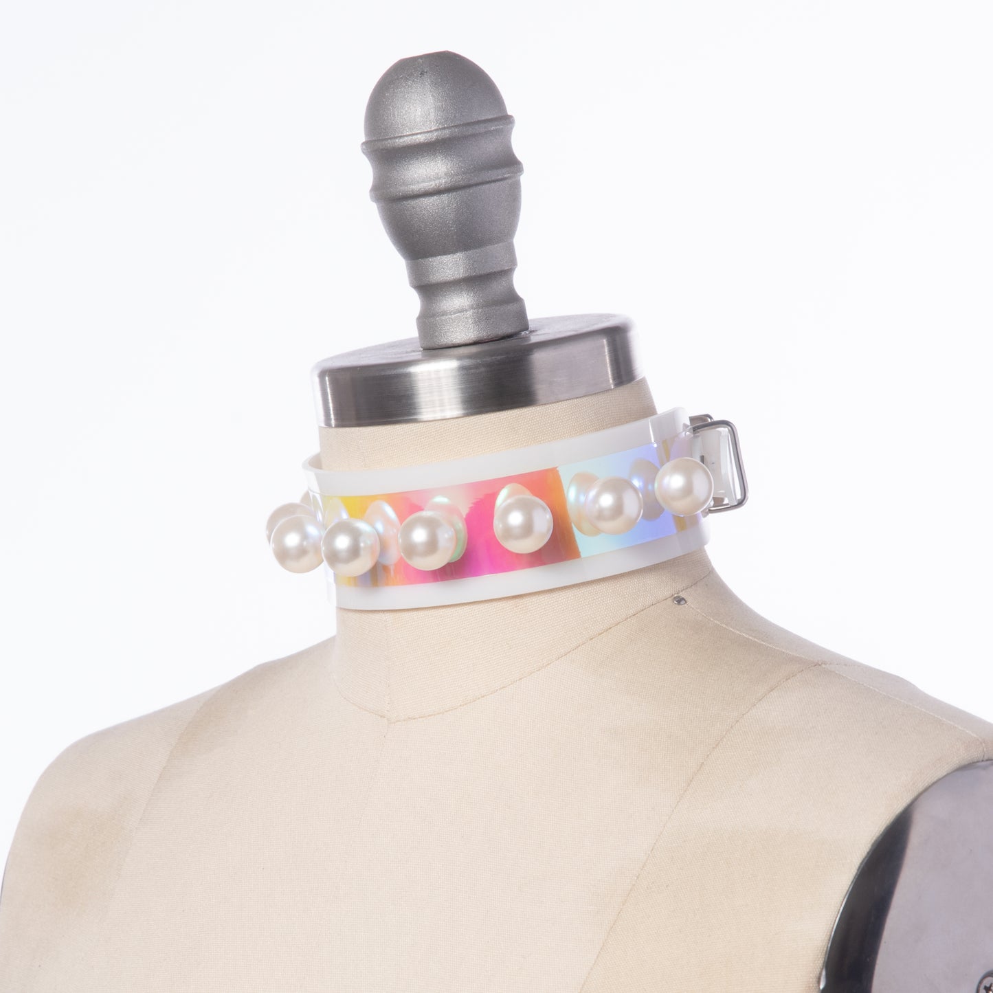 Holographic Persephone Pearl Choker Collar