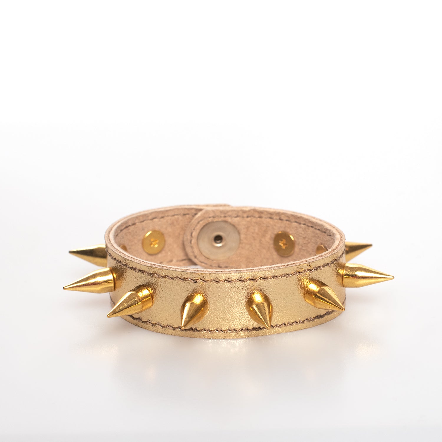 Gold Spike Bracelet - Golden Spike Bracelet - Spiked outlet Bracelet - Studded Leather Bracelet - Camel Suede Leather - Studded Bracelet