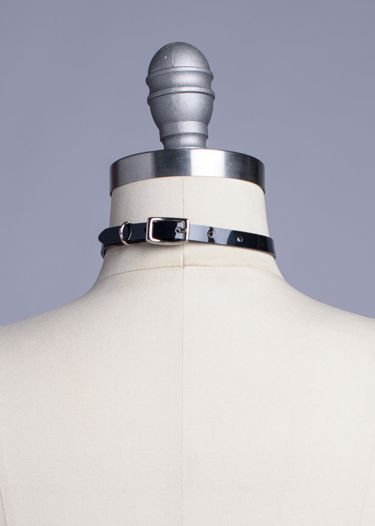 3/4 Wide Black Spike Choker With Black O-Ring — Our Widow