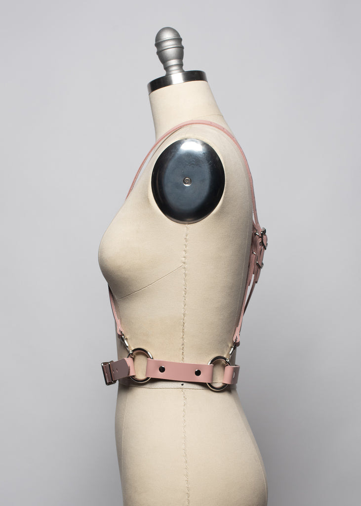 Apatico - XX Harness Belt - Blush Pink Leather - Colorful PVC - Party