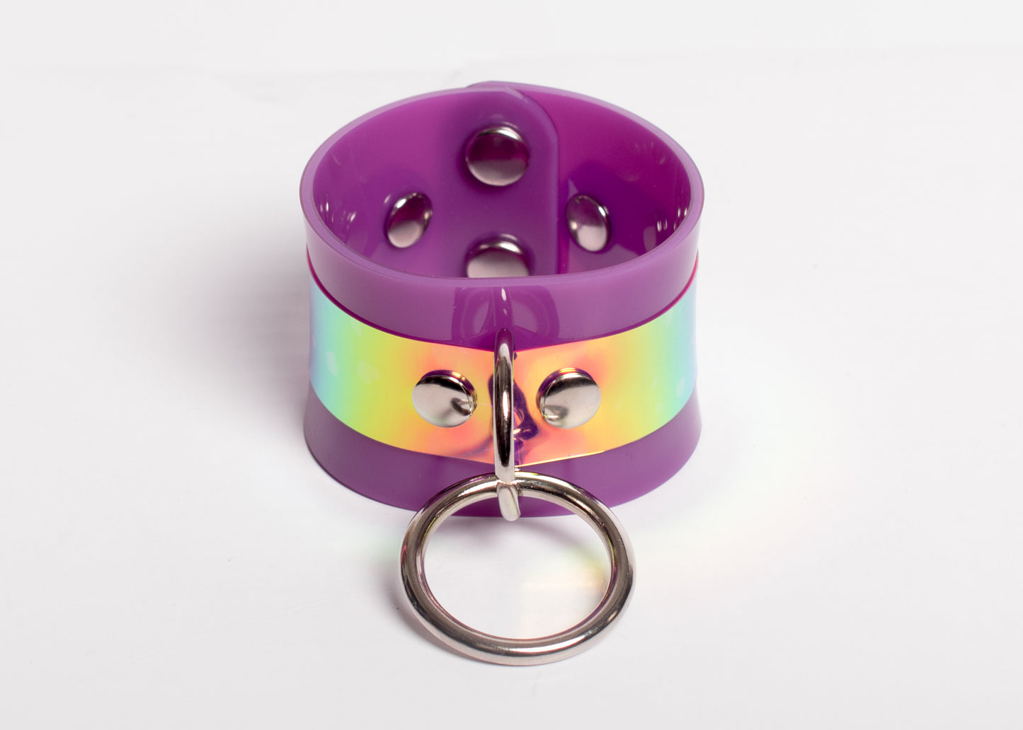 Purple Holographic O-Ring Cuff Bracelet