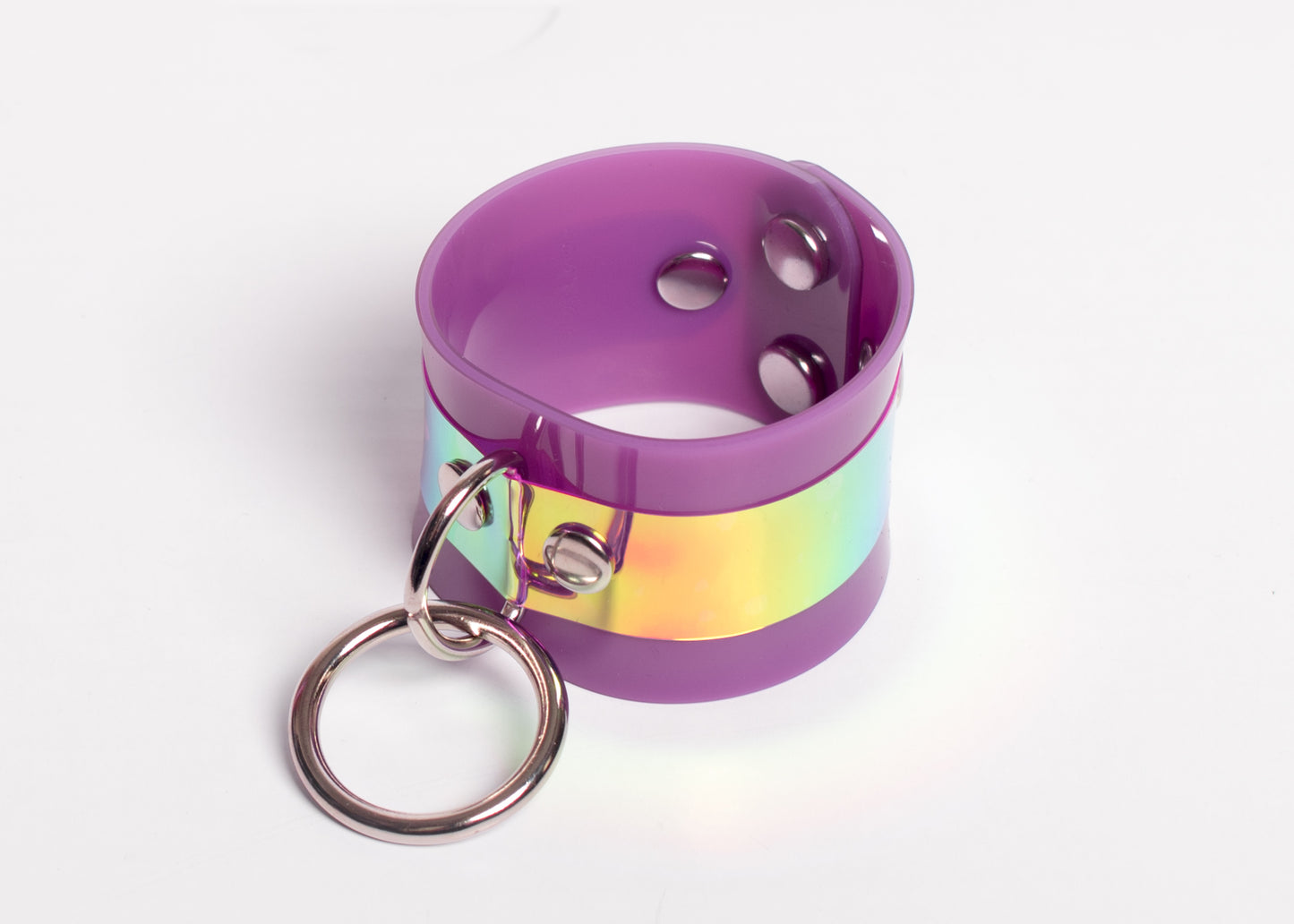 Purple Holographic O-Ring Cuff Bracelet