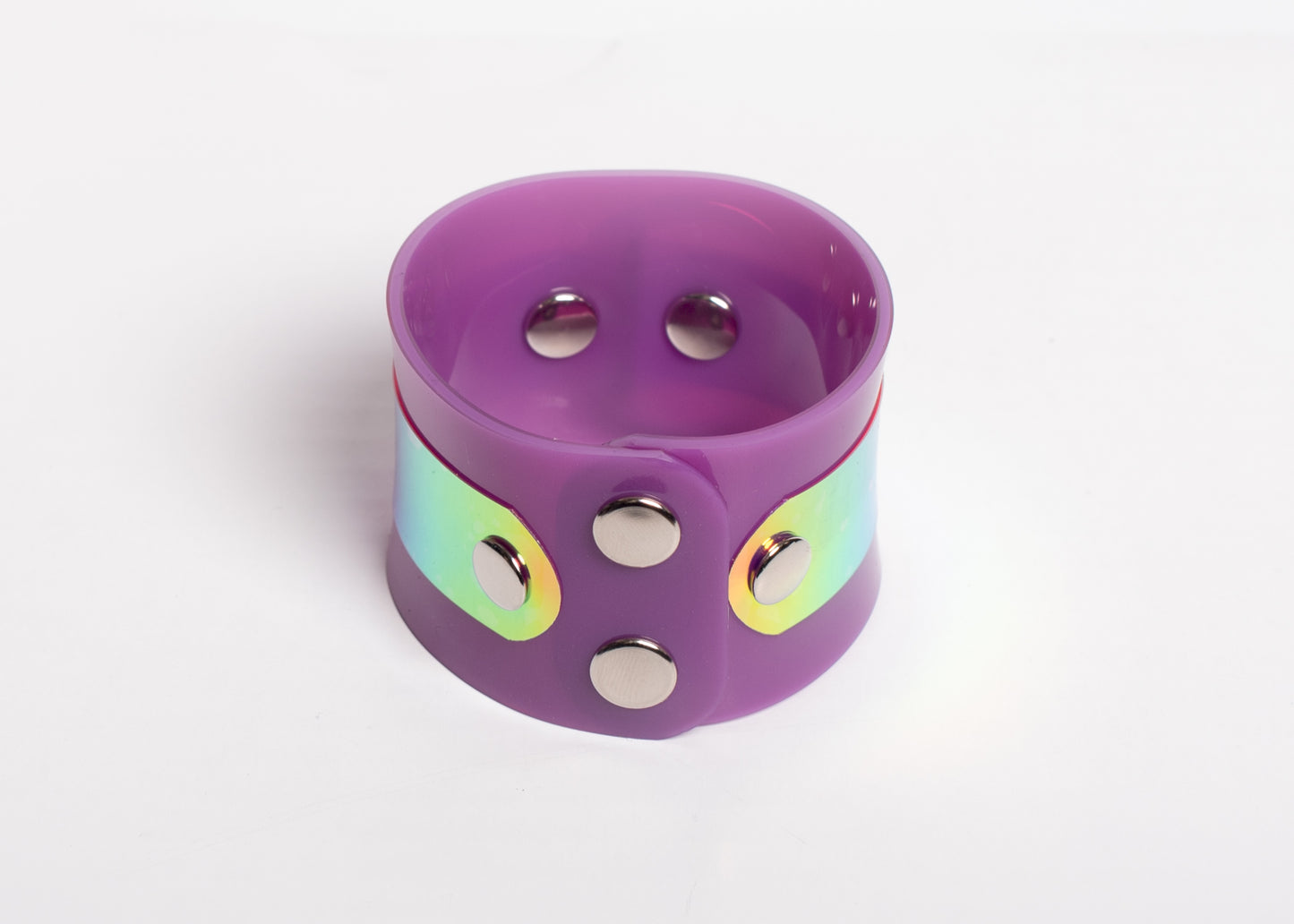 Purple Holographic O-Ring Cuff Bracelet