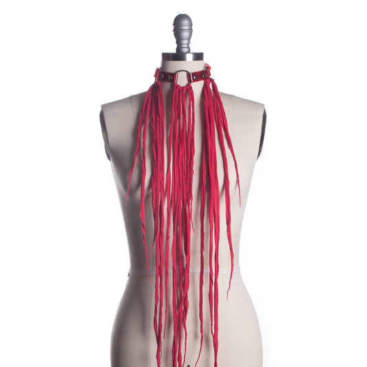 Red Wraith Fringe Collar Choker