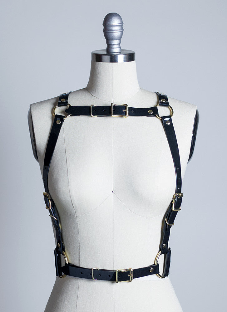 CEA Goth Top Leather Harness Women Belt Body Chain Bra Chest