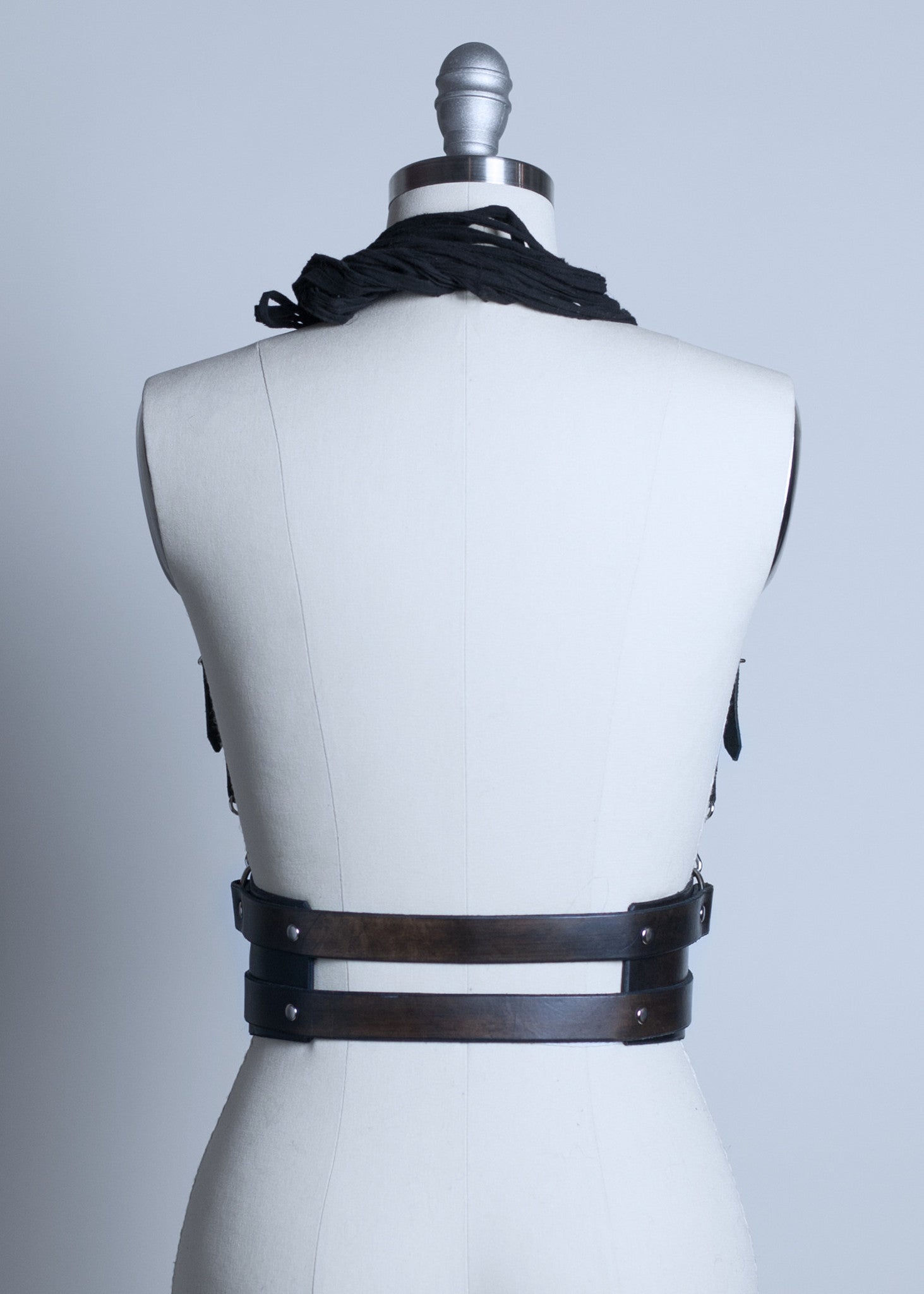 WRAITH SHOULDER HARNESS - Post Apocalyptic Harness Belt - Pvc Vinyl - Shredded Gauze - Gothic Wraith Fashion popular - Deathrock - Wasteland