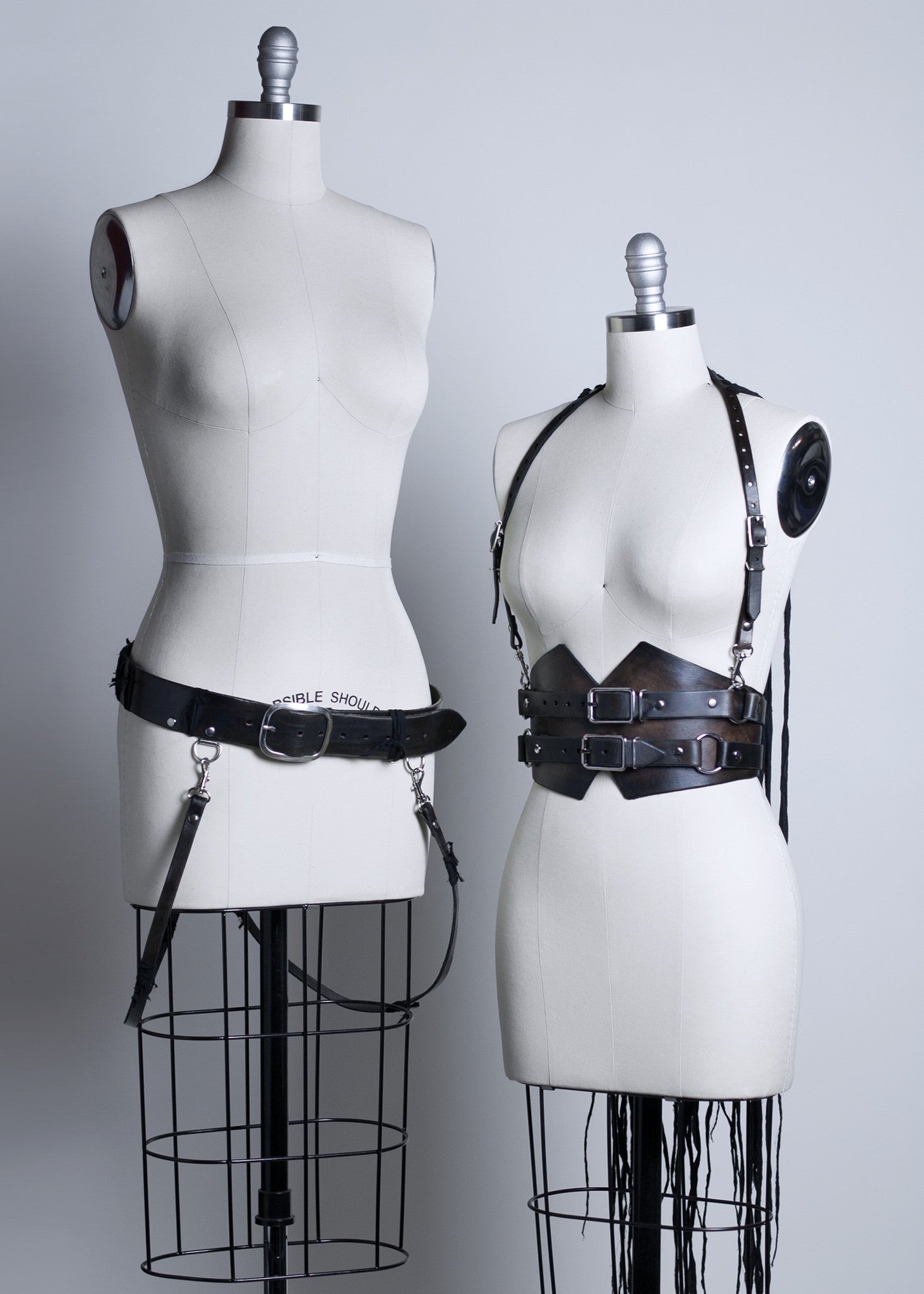 WRAITH SHOULDER cheapest HARNESS - Post Apocalyptic Harness Belt - Pvc Vinyl - Shredded Gauze - Gothic Wraith Fashion - Deathrock - Wasteland